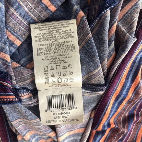 BCBG Generation Faux Wrap Striped MIDI Dress with Pockets Sz XS Halter Back - Picture 13 of 14